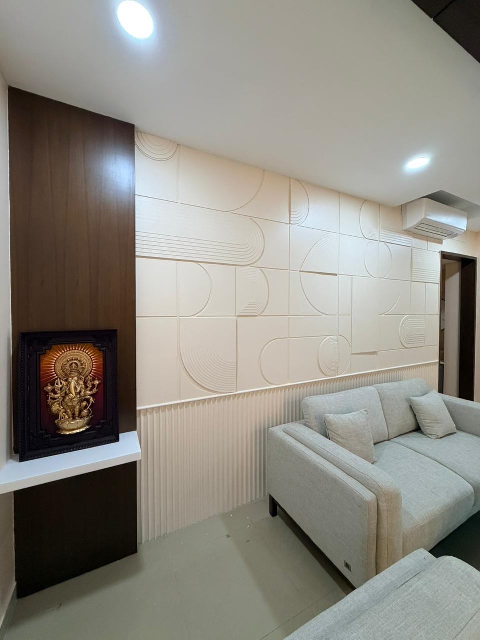 Premium living room sofa wall panels with modern ceiling design