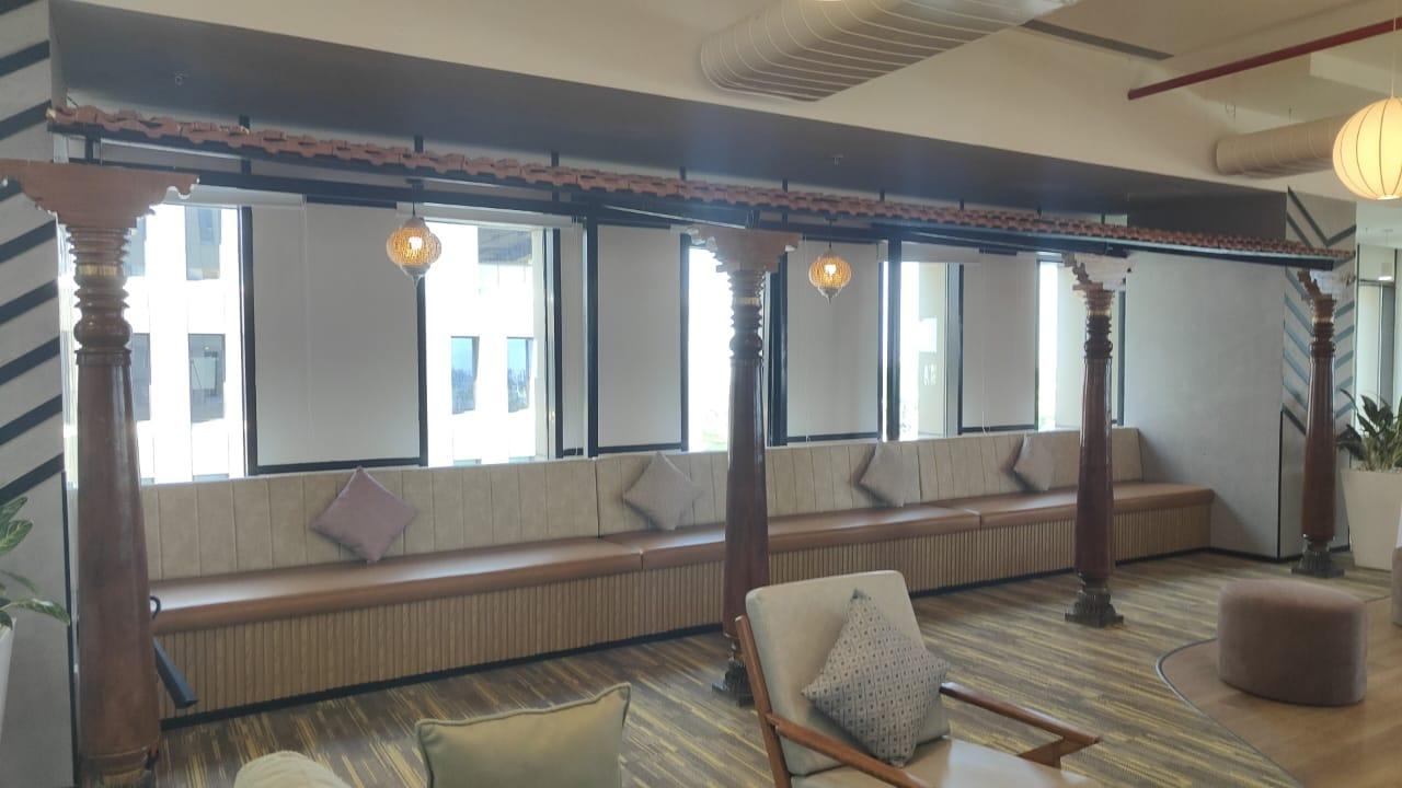 Premium office lounge and commercial interior design in Chennai