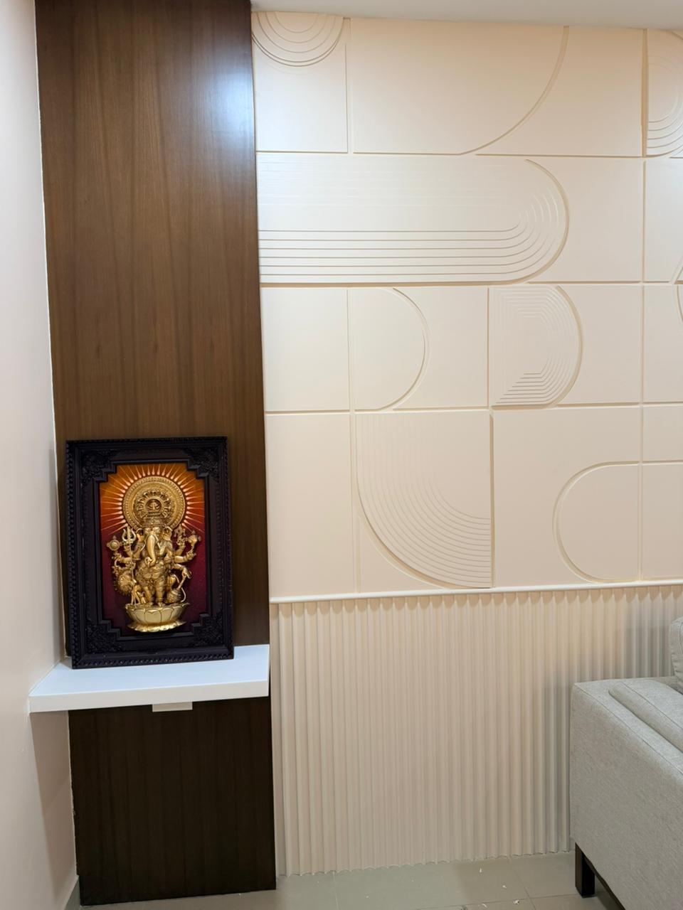 Premium wall niche and living room detail for Chennai interiors