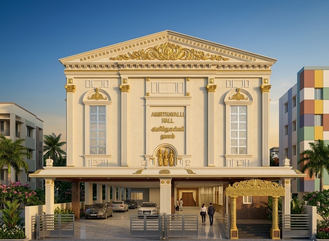 Proposed front elevation for Amirthavalli Hall